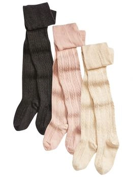 Next Fashion 3er-Pack Strumpfhose Zopfmuster grau rosa creme