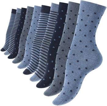 Vincent Creation Damen Socken Baumwolle Punkte Streifen