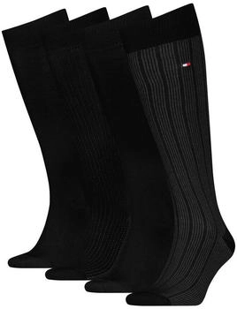 Tommy Hilfiger TH MEN KNEEHIGH 4P Kniestrümpfe schwarz 49-52