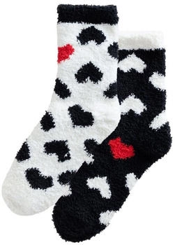 Next Fashion Kuschelsöckchen 4er-Pack black white red hearts