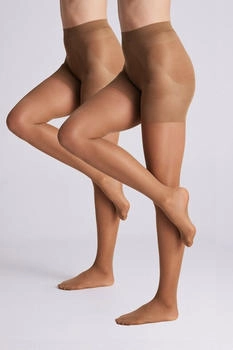 Ysabel Mora Feinstrumpfhose 2er Pack Shape-Effekt braun bronze