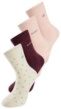 Hugo Boss Socken 4P RS GiftShine 4-Paar verstärkte Fersen- und Zehennaht Rippbündchen
