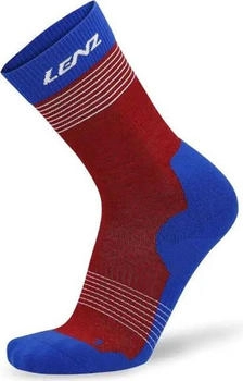Lenz Think About Merino Nordic Socken rot blau