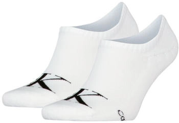Calvin Klein 2P Monogram High Cut Footie Socken weiß