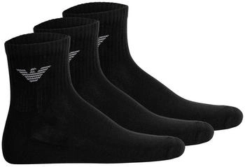 Emporio Armani Casual Cotton 3-Pack Knöchelsocken schwarz