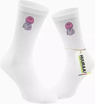 Hellweg Druckerei Socken Qualle Comic