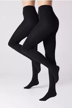 Ysabel Mora Thermostrumpfhose 'TIGHTS BASIC COLLECTION' 2er Pack schwarz black