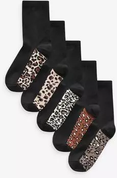 Next Fashion Kurzsocken Leopard 5er-Pack