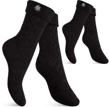 celodoro trachten socken paar edelweiß-pin schwarz