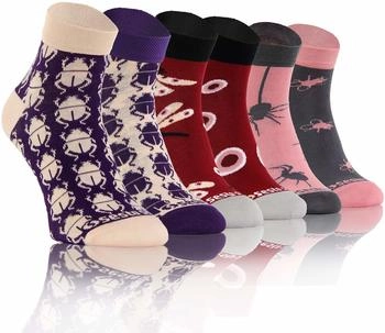 Sesto Senso Bunte Kurze Socken 3er Pack Libelle Stubenfliege Maikäfer