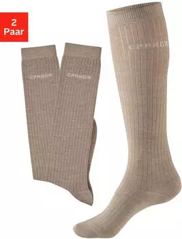 COPENHAGEN Kniestrümpfe beige meliert
