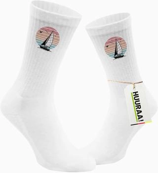 Hellweg Druckerei Socken Segelboot