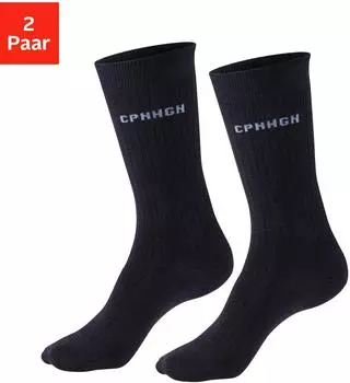 COPENHAGEN Basicsocken gerippt 2x marine