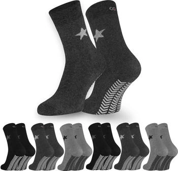 OCERA Thermo Stoppersocken mit ABS Innenfrottee Sternenmuster (22245) grau