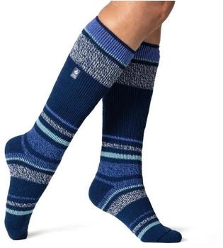 Heat Holders Gestreifte Skisocken indigo blau