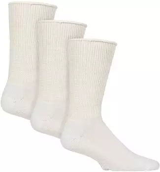 IOMI Rutschfeste Diabetikersocken ohne Gummi mit Stopper weiß