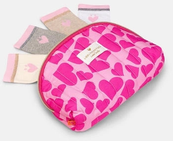 Lieblingsstück Lovely Socks Regular Crew Socken mit Glitzerbund und Herz-Motiv weiß/creme/beige/grau