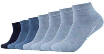 Camano 7er Pack Soft Baumwoll Sneakersocken (9101) jeansblau