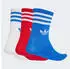 Adidas 3-Streifen Crew Socken Paar scarlet blau weiß