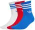 Adidas 3-Streifen Crew Socken Paar scarlet blau weiß