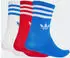 Adidas 3-Streifen Crew Socken Paar scarlet blau weiß