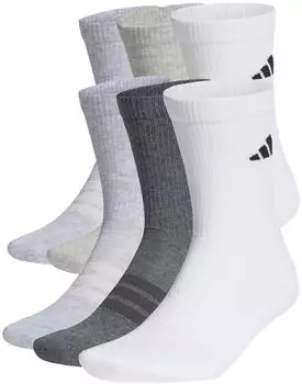 Adidas CUSHIONED CREW SOCKEN 6ER-PACK White / Light Grey Heather / Medium Grey Heather / Dark Grey Heather (KE5500)
