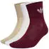 Adidas Mid Crew Socken 3 Paar White / Stone Khaki / Maroon (KD8273)