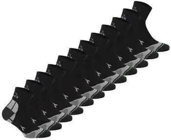 Diadora Quarter Sportsocken, 12er Pack (TB_D1215-12P-200-35-38) schwarz