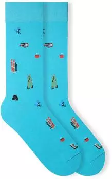 Von Jungfeld Motivsocken mit verschiedenen Icons aqua