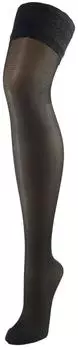 Bahner Support stocking thigh-high 70 schwarz