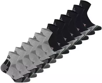 Diadora Quarter Sportsocken, 12er Pack (744835) schwarz/hellgrau