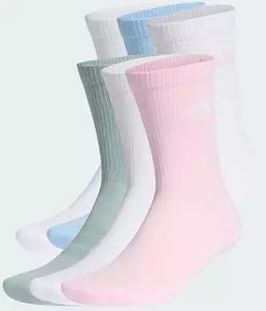 Adidas CUSHIONED CREW SOCKEN 6ER-PACK White / Clear Pink / Glow Blue / Wonder Sage (JZ7644)