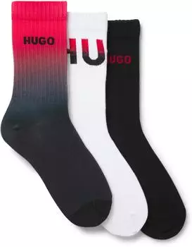 HUGO RIB RISING Socken 3er-Pack (50553223/00) rot