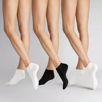 Hudson Simply Sneaker Socken 3er-Pack weiß/schwarz