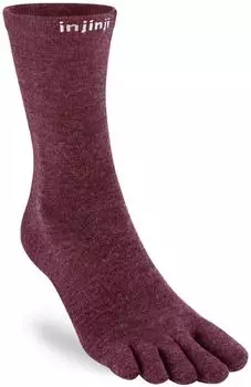 Injinji Liner Crew Merino Wool Socken garnet