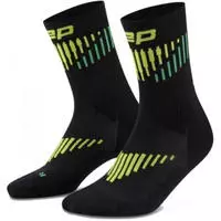 CEP WP7CLV2, CEP Core Run Merino Socks, Mid Cut, 3.0, Women black/lime (582) II...