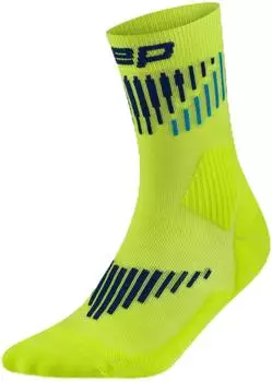 CEP Core Run Merino Socks Mid Cut Women lime/blue