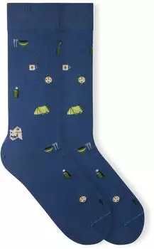 Von Jungfeld Motivsocken mit verschiedenen Icons camper dark blue