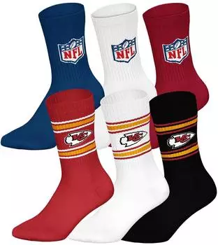 NFL NFL Teams 6Pack Crew Socks (TB_NFL-6P-KCC) rosa/bunt