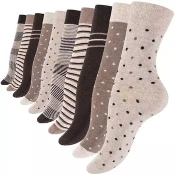 Vincent Creation Socken mit Punkten Streifen (4069) braun/beige