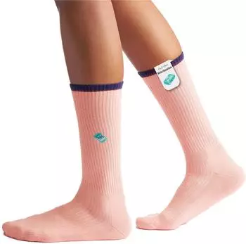 Von Jungfeld Mix & Match Tennissocken mit Stickmotiven aus Bio-Baumwolle rosa