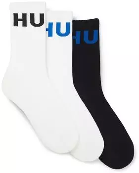 HUGO QS Iconic CC 1 Freizeitsocken mit Logostickerei (50531517) weiß/schwarz