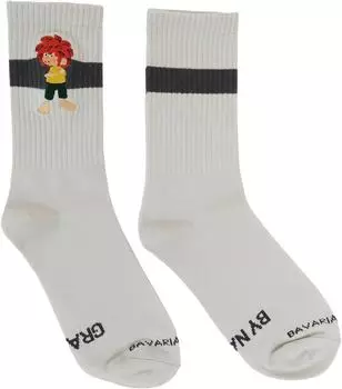 Bavarian Caps Sportsocken mit lustigen Motiven grau