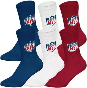 NFL 6er-Pack Crew Socken blau/weiß/rot