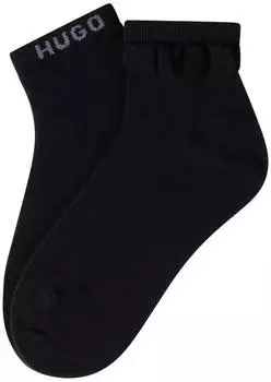 HUGO Mesh Logo Kurzsocken mit Netzeinsätzen (798377) schwarz