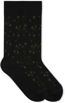 Von Jungfeld Gemusterte Wintersocken mit Festive Icons schwarz