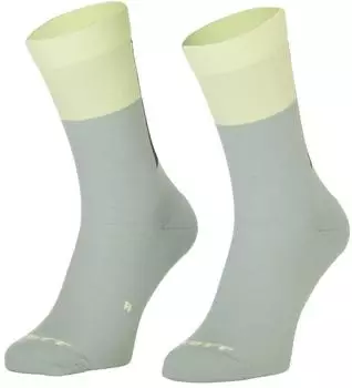 Scott Block Stripe Crew Fahrradsocken spray grau/acid gelb