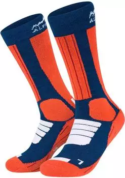 Alpenwert Merino Skisocken 2er-Pack orange