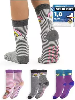 OCERA Kinder Anti-Rutsch Socken mit ABS (19744x6) schwarz