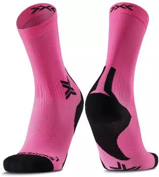 X-Socks Hike Discover Merino Crew Wandersocken fluo pink/schwarz